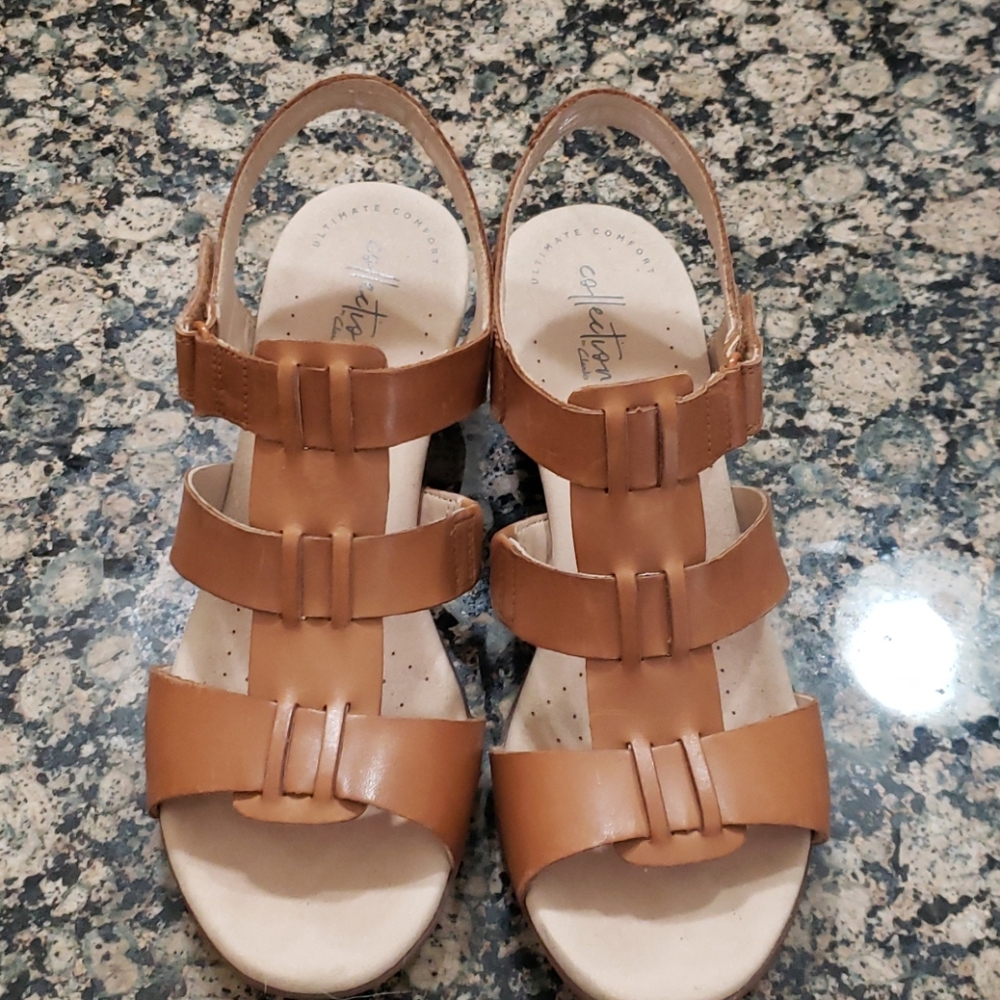 Clarks Leather Sandals size 10
